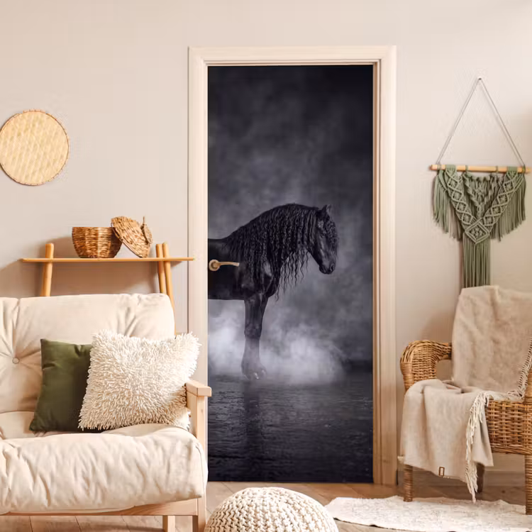 Deursticker - Paard - Magisch - Zwart — 4