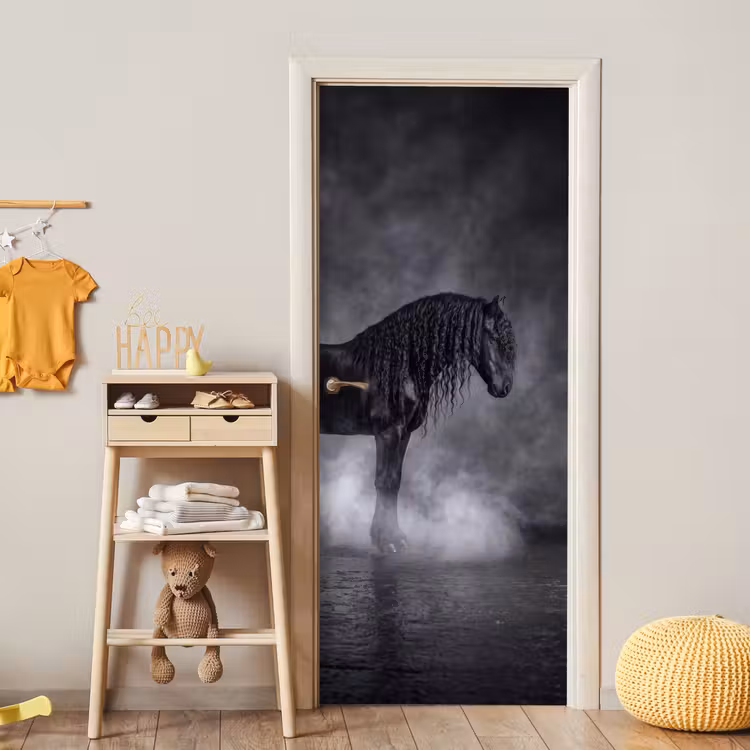 Deursticker - Paard - Magisch - Zwart — 6