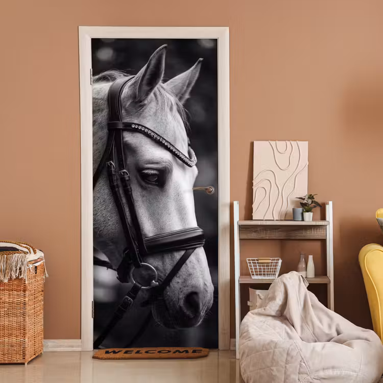 Deursticker - Paard - Schimmel - Portret — 2
