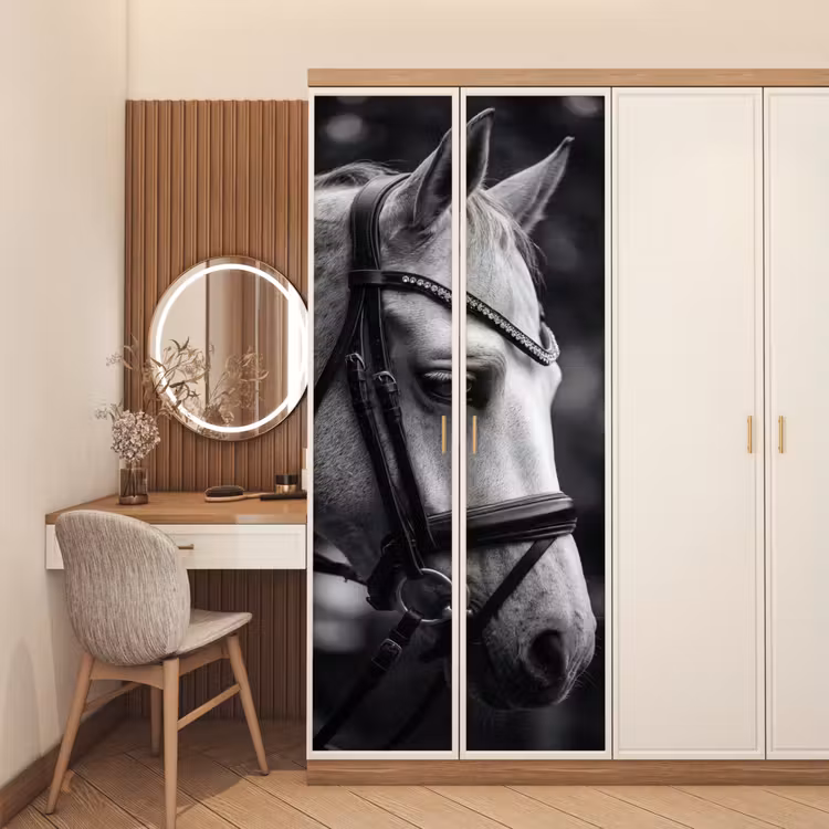 Deursticker - Paard - Schimmel - Portret — 5