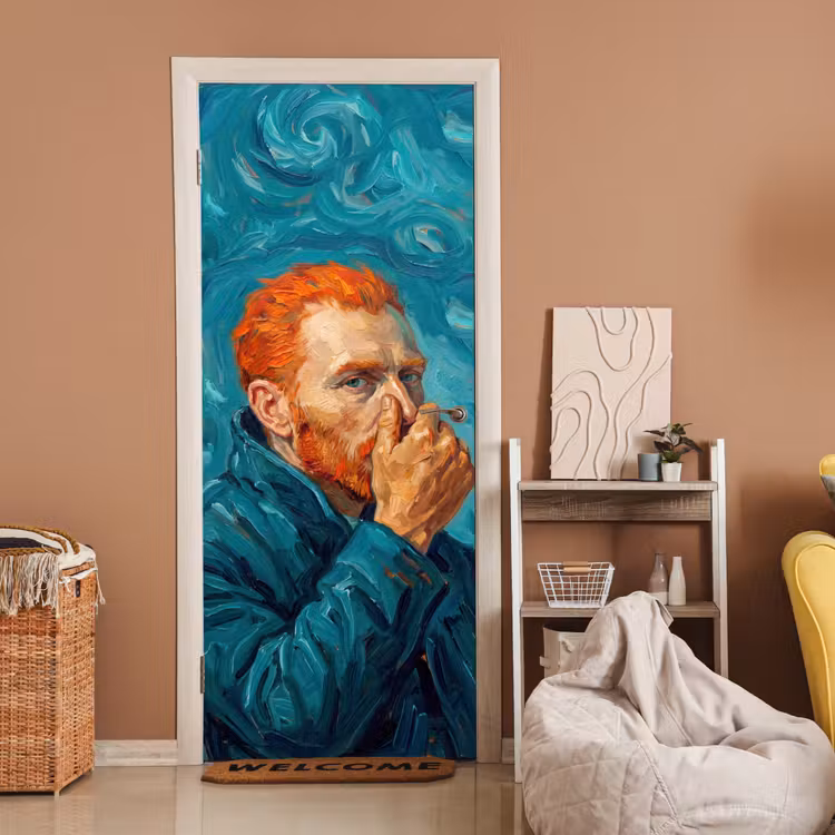 Deursticker - Portret - Klassiek - Blauw — 2