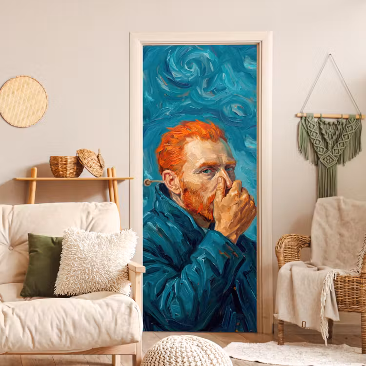 Deursticker - Portret - Klassiek - Blauw — 4