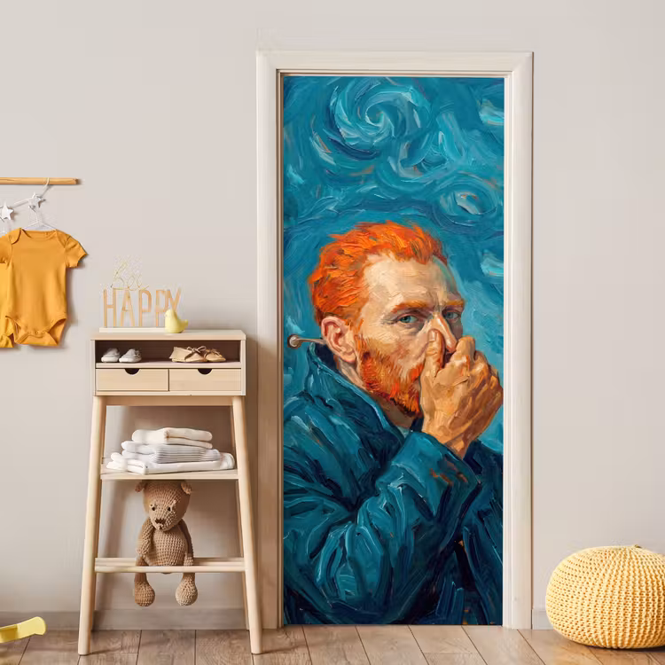 Deursticker - Portret - Klassiek - Blauw — 6