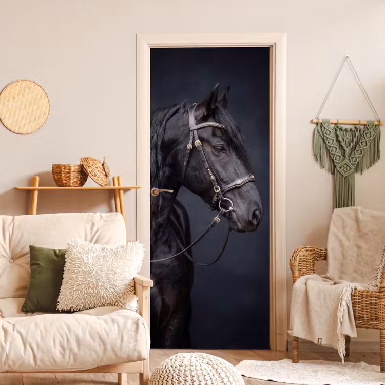 Deursticker - Portret - Paard - Donker — 4