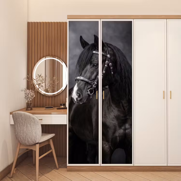 Deursticker - Portret - Paard - Zwart — 5
