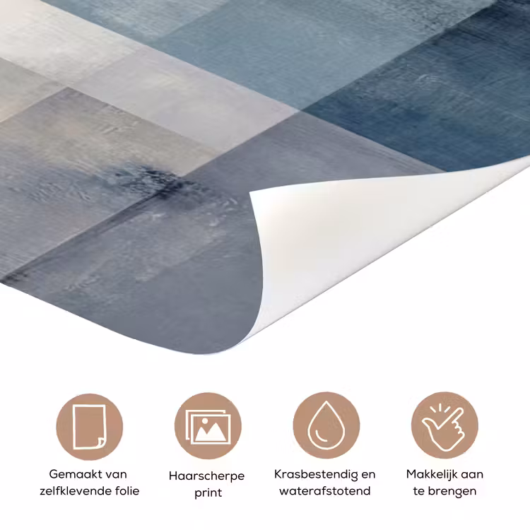 Deursticker - Rechthoeken - Abstract - Blauw — 3