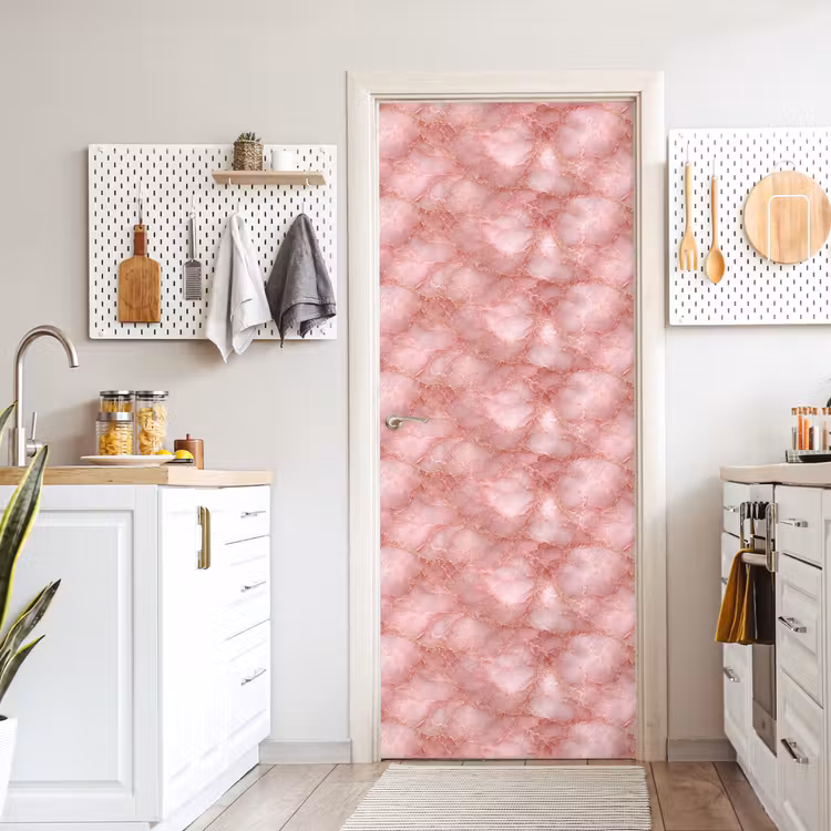 Deursticker - Roze - Kwarts - Goud - Marmer — 7