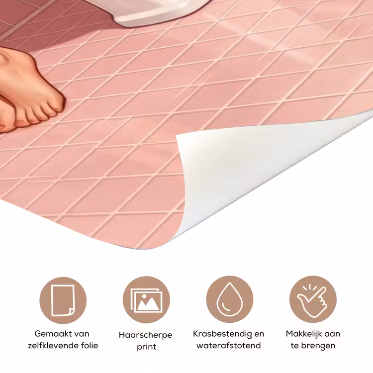 Deursticker - Roze - Retro - Vrouw — 3