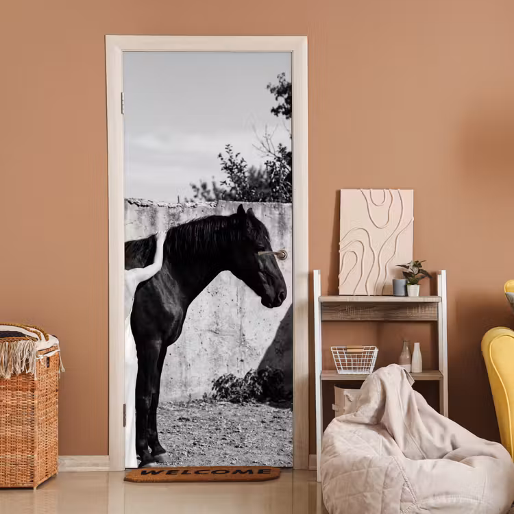 Deursticker - Vrouw - Paard - Artistiek — 2