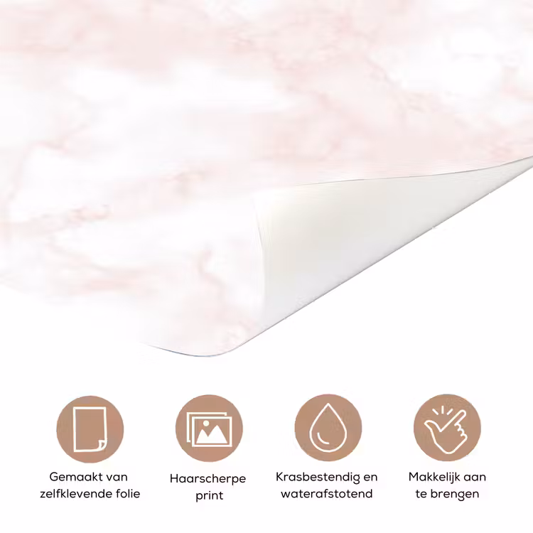 Deursticker - Wolkenstructuur - Roze - Marmer — 3
