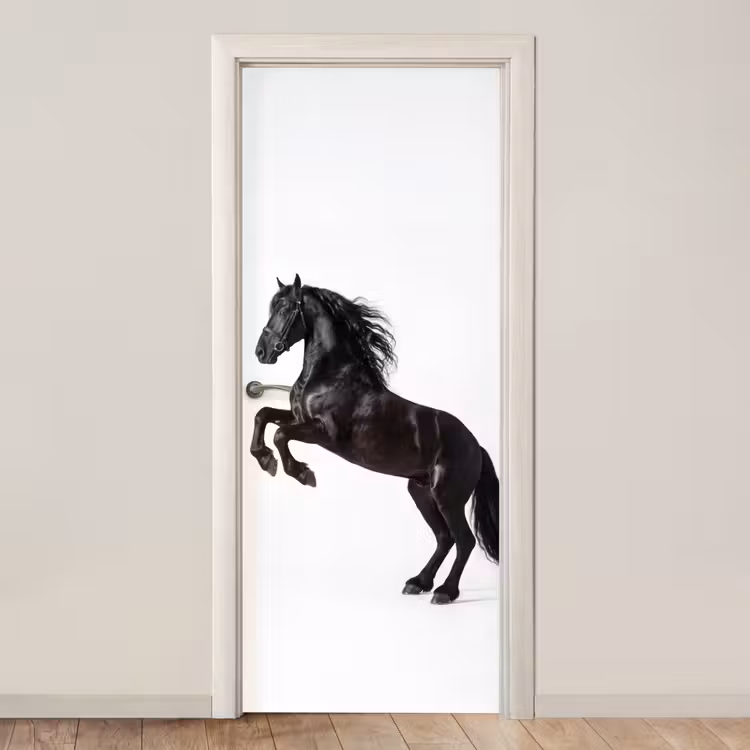 Deursticker - Zwart - Paard - Portret — 1