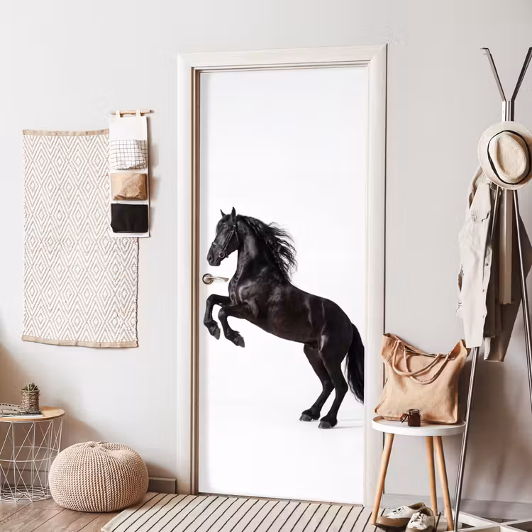 Deursticker - Zwart - Paard - Portret — 8
