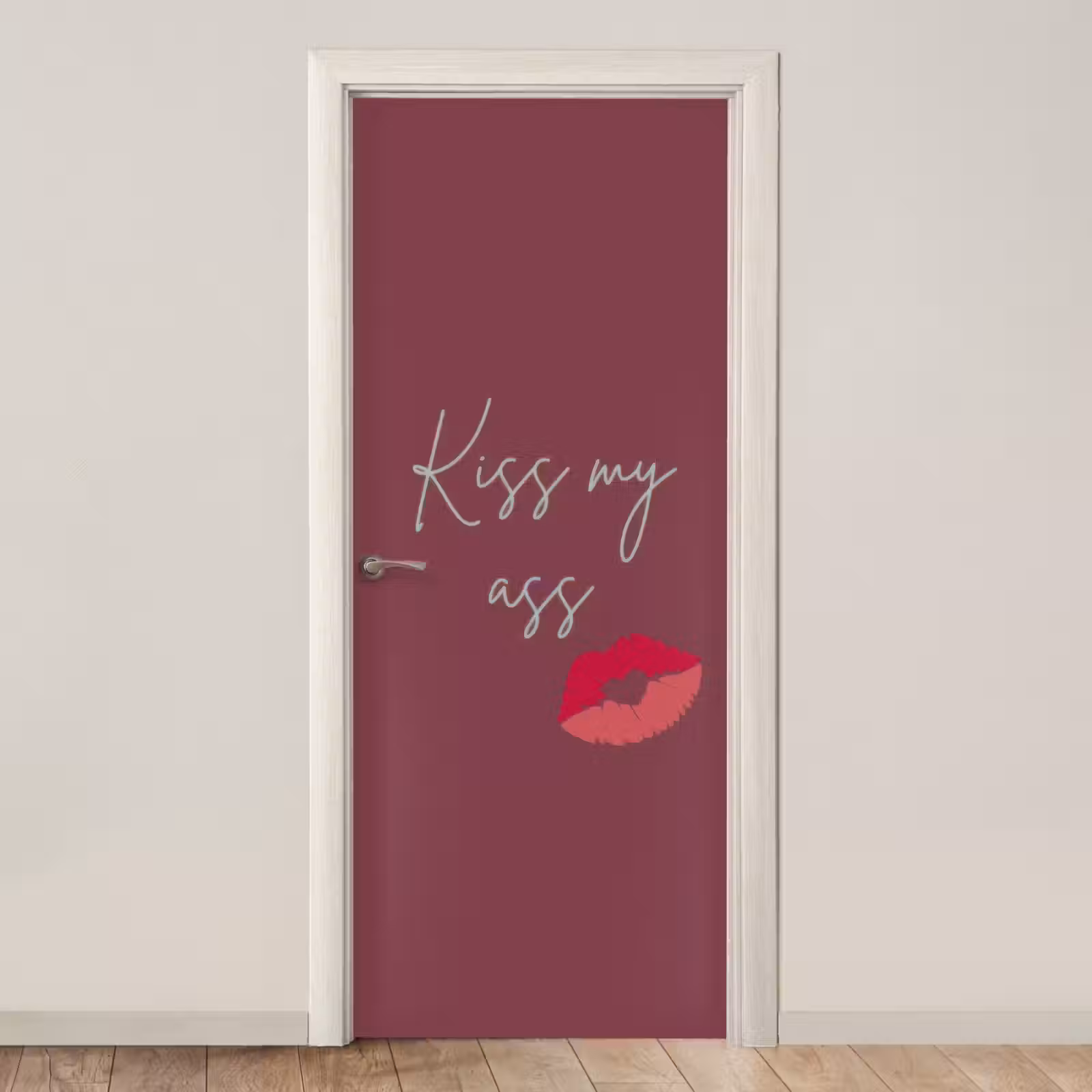 Deursticker - Kiss my ass - Lip - Bordeaux — 1