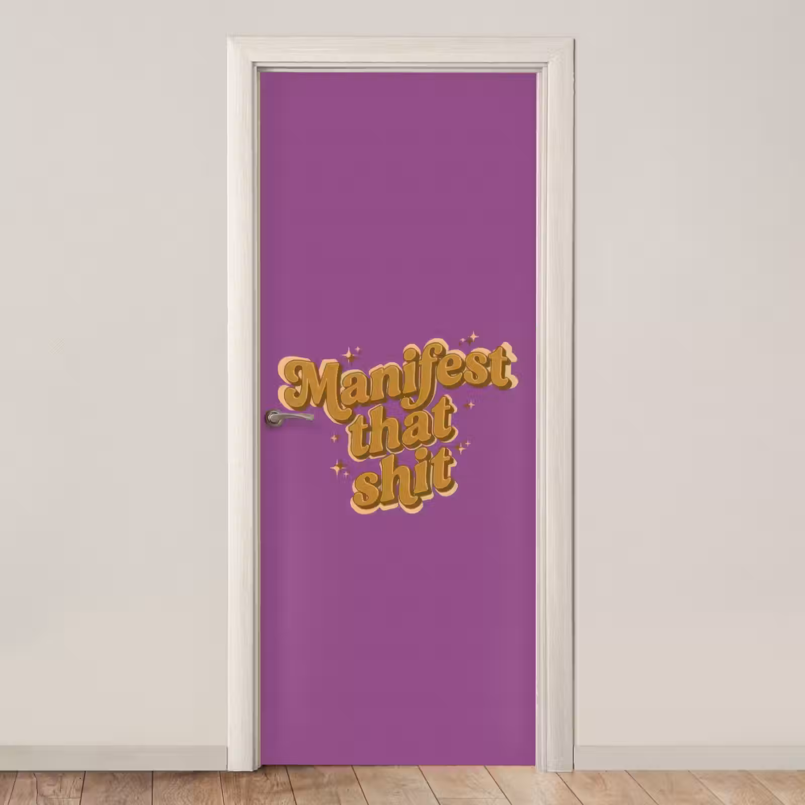 Deursticker - Manifest that shit - Paars - Glitter — 1