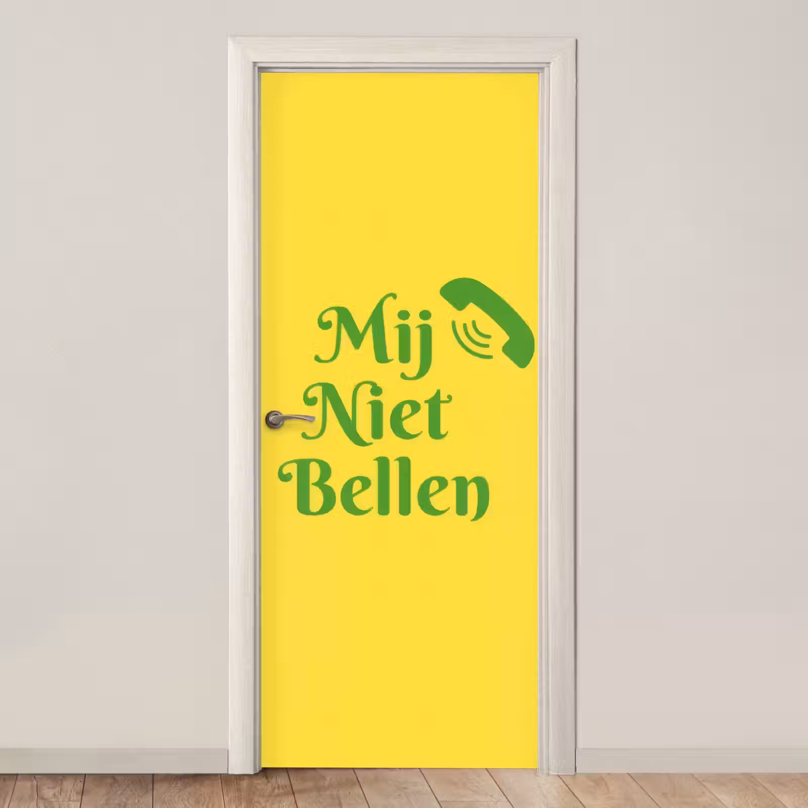 Deursticker - Mij niet bellen - Telefoon - Geel — 1