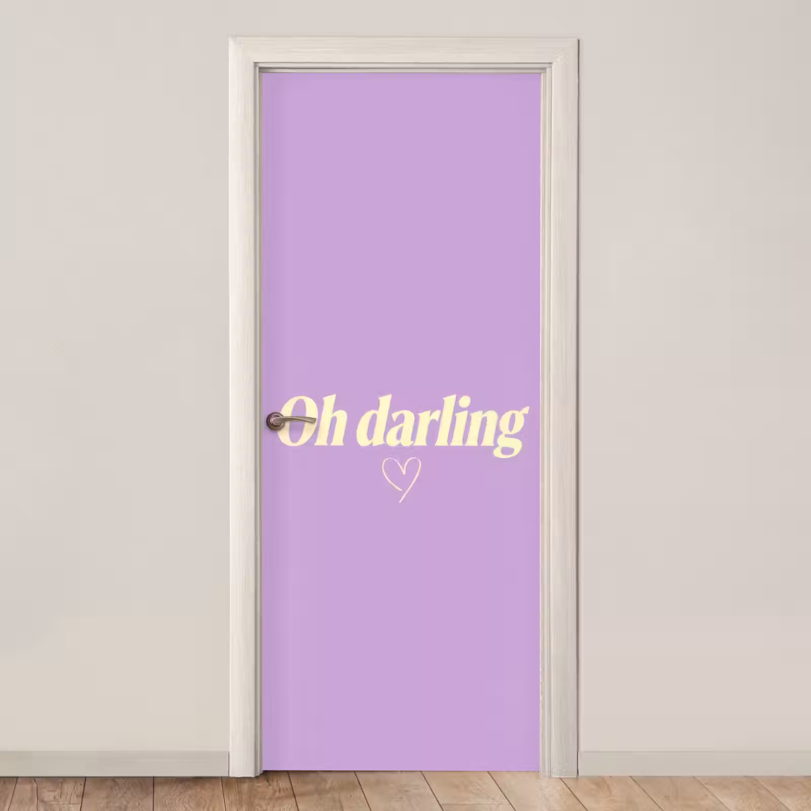 Deursticker - Oh darling - Hart - Paars — 1