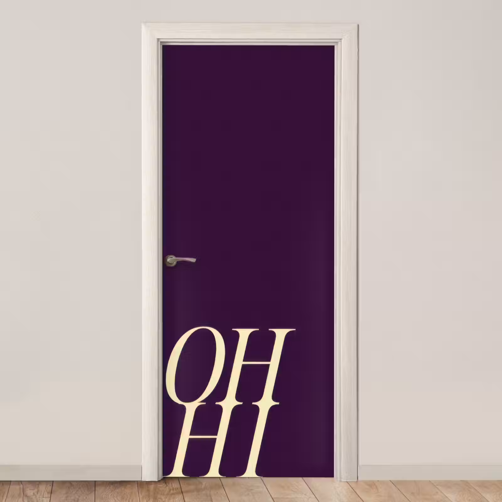 Deursticker - Oh hi - Paars - Cursief — 1