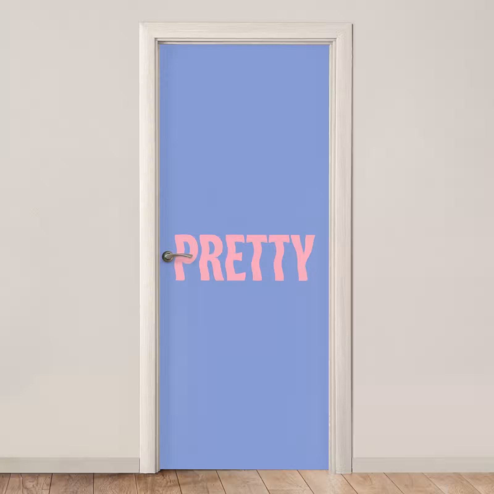 Deursticker - Pretty - Roze - Blauw - Golvend — 1