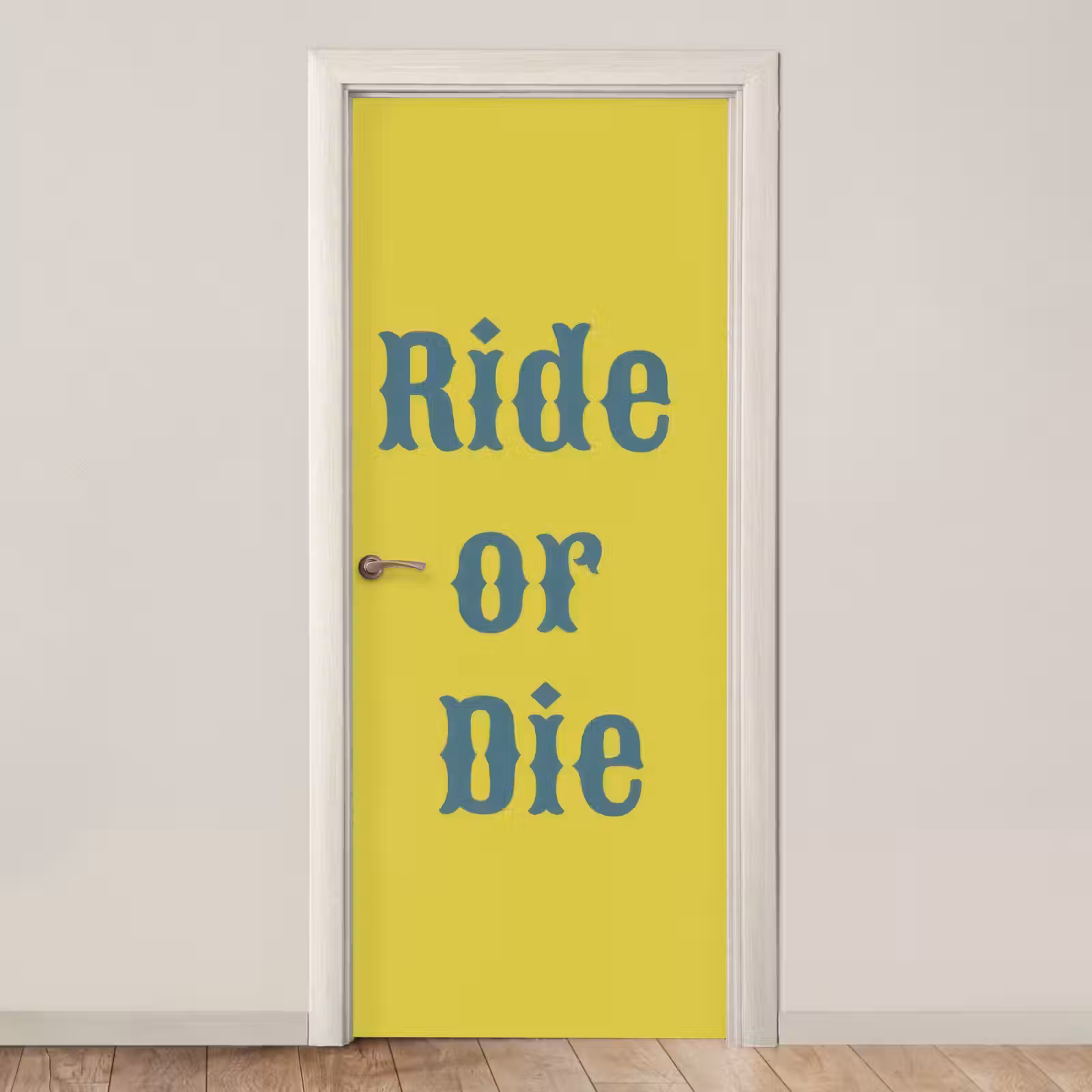 Deursticker - Ride or die - Geel - Blauw — 1