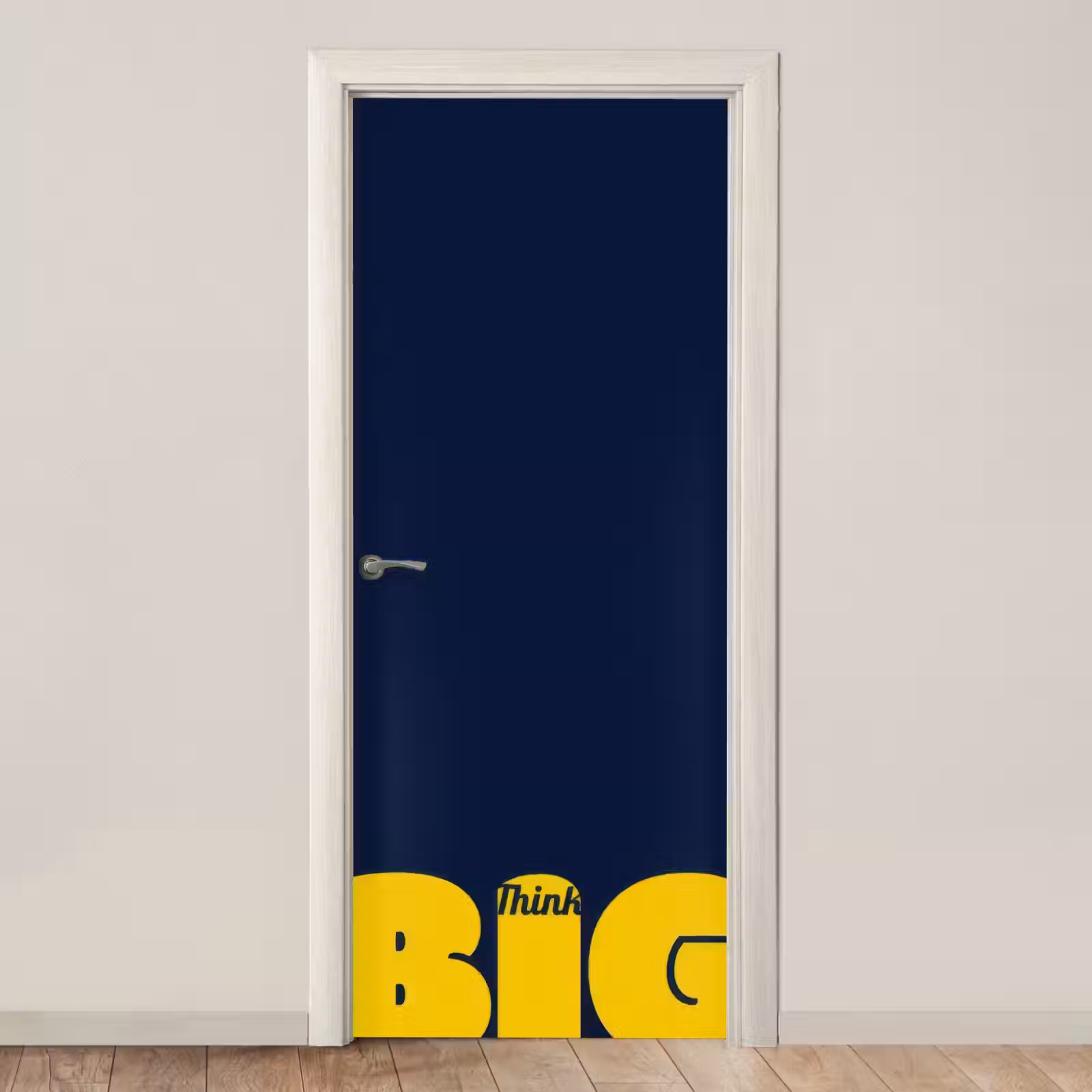 Deursticker - Think big - Blauw - Geel — 1