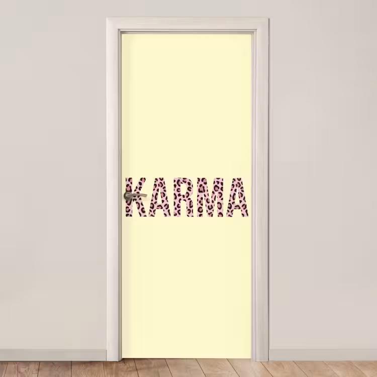 Deursticker - Karma - Luipaardprint - Geel — 1