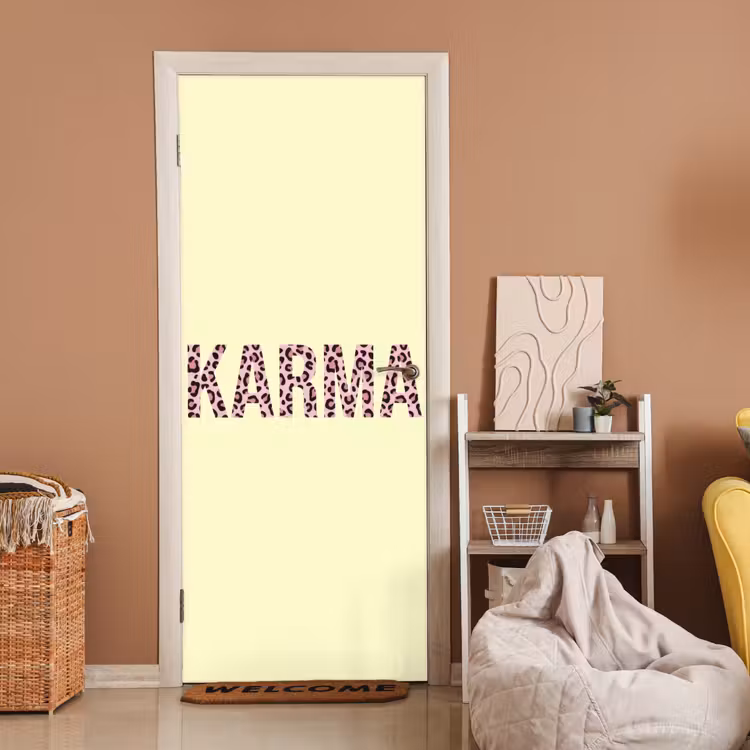 Deursticker - Karma - Luipaardprint - Geel — 2