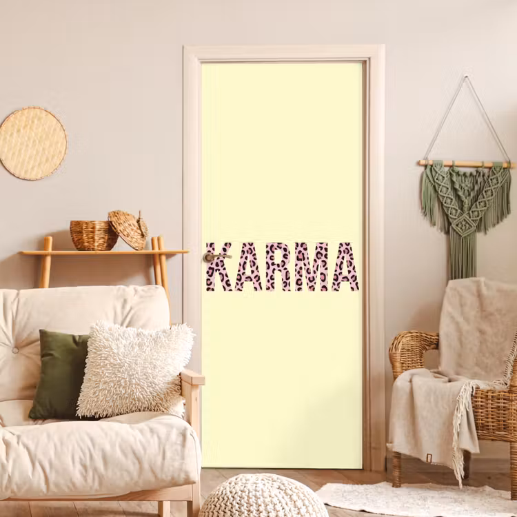 Deursticker - Karma - Luipaardprint - Geel — 4