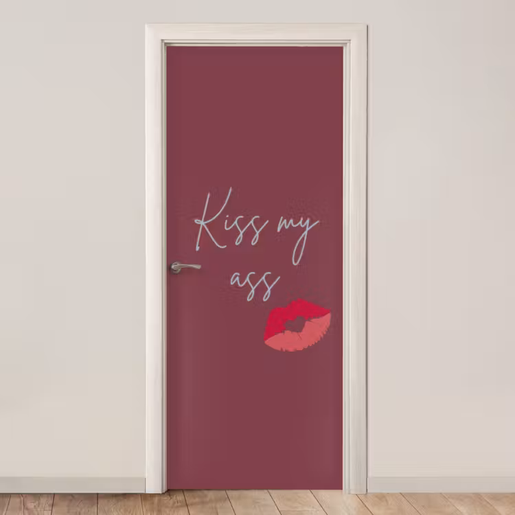 Deursticker - Kiss my ass - Lip - Bordeaux — 1