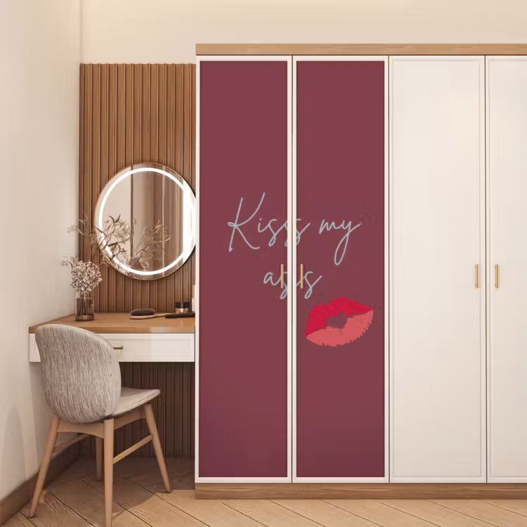 Deursticker - Kiss my ass - Lip - Bordeaux — 5