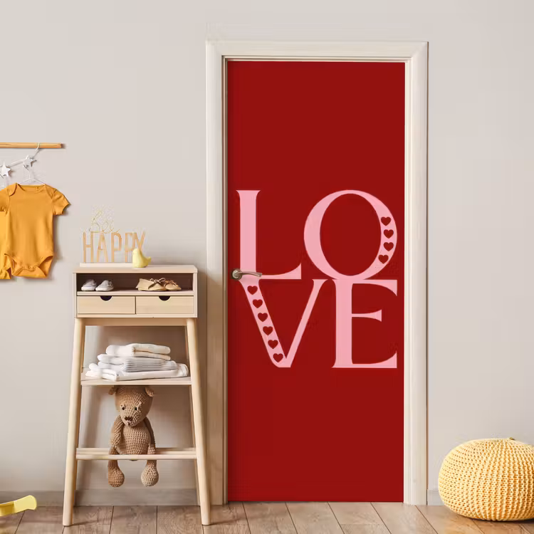 Deursticker - Love - Rood - Hatjes — 6