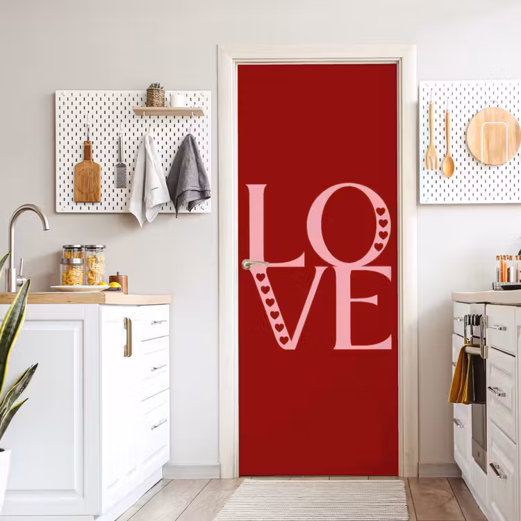 Deursticker - Love - Rood - Hatjes — 7