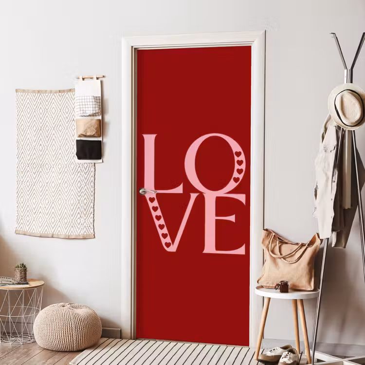 Deursticker - Love - Rood - Hatjes — 8