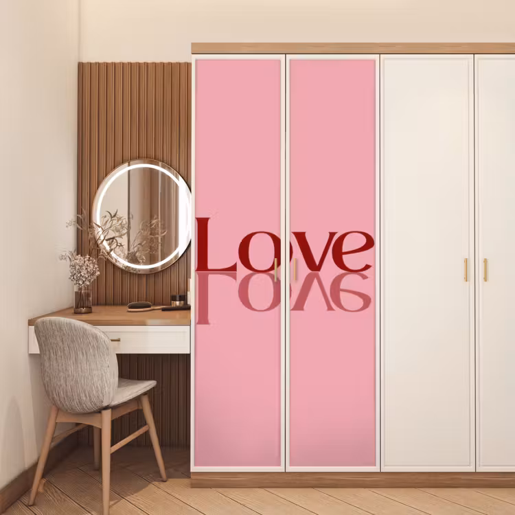 Deursticker - Love - Roze - Spiegeling — 5