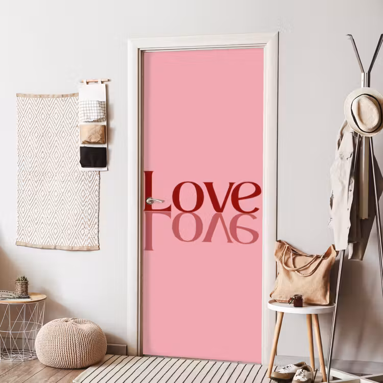 Deursticker - Love - Roze - Spiegeling — 8