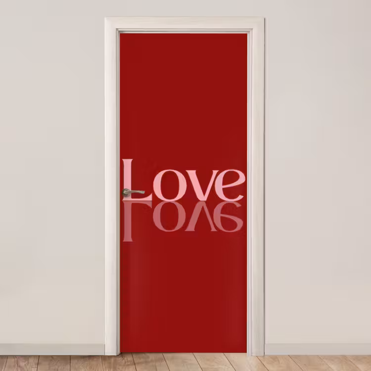 Deursticker - Love - Spiegeling - Rood — 1