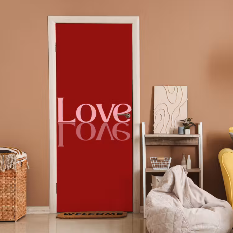 Deursticker - Love - Spiegeling - Rood — 2