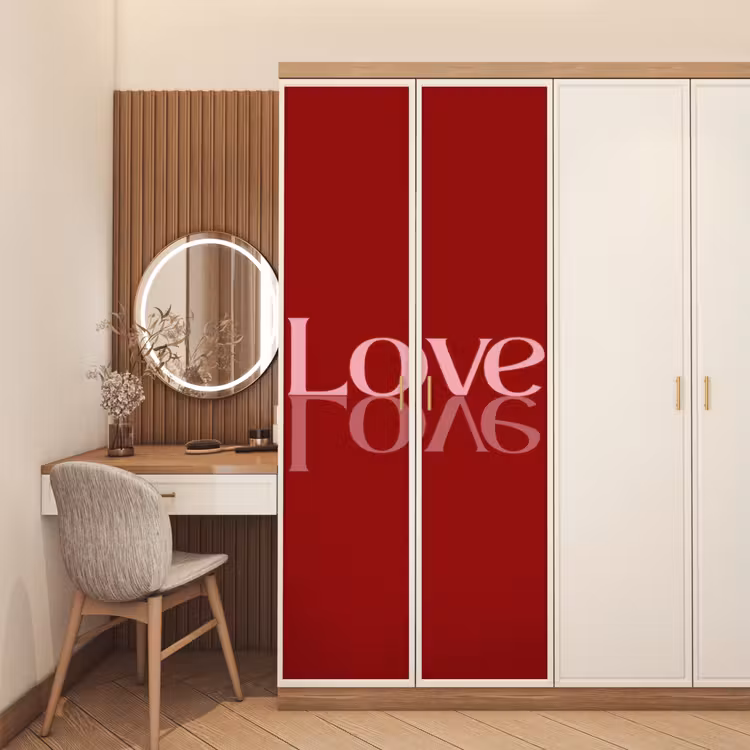 Deursticker - Love - Spiegeling - Rood — 5