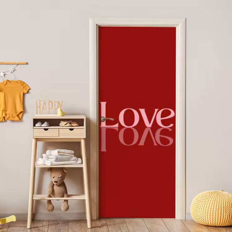 Deursticker - Love - Spiegeling - Rood — 6