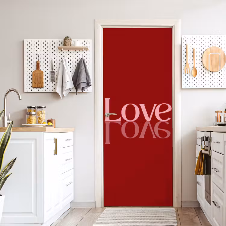 Deursticker - Love - Spiegeling - Rood — 7