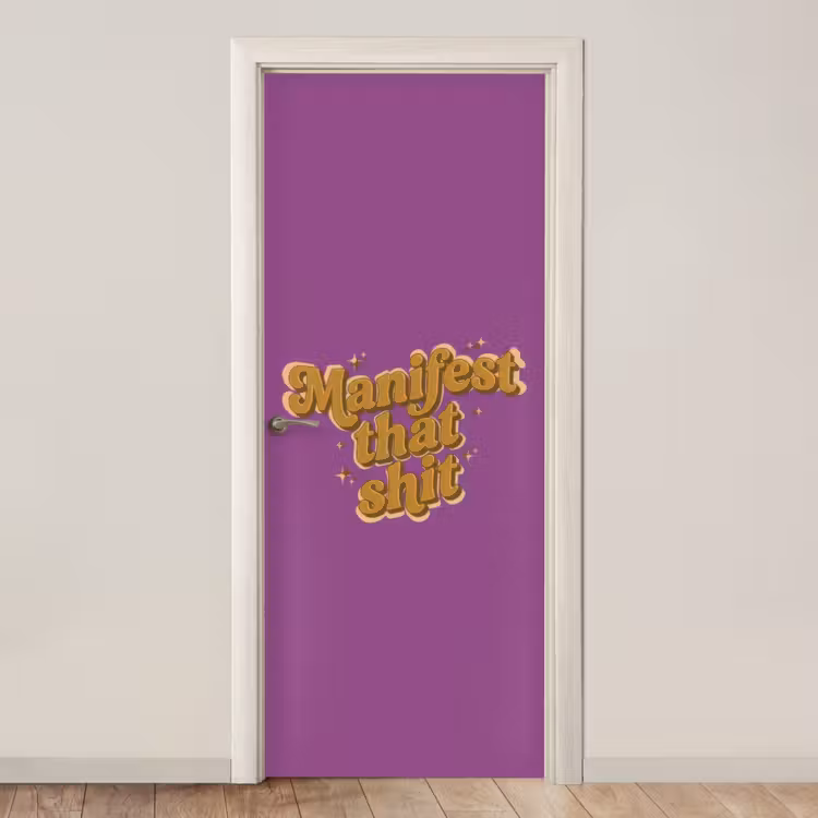 Deursticker - Manifest that shit - Paars - Glitter — 1