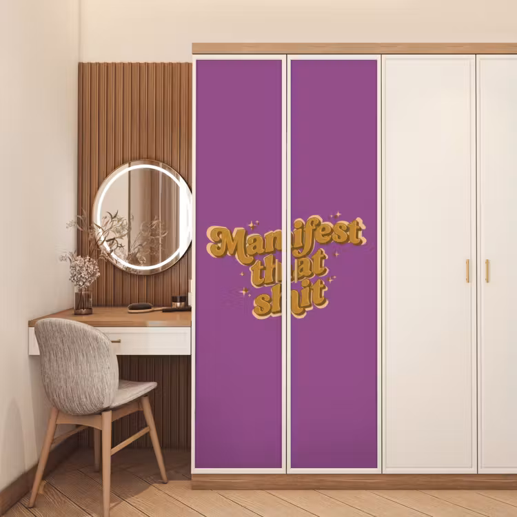 Deursticker - Manifest that shit - Paars - Glitter — 5