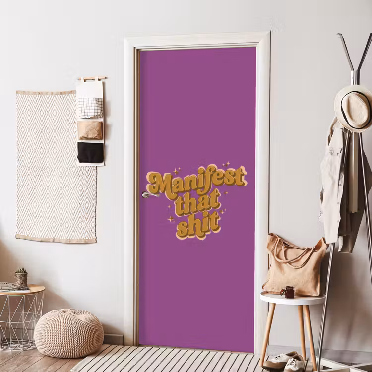 Deursticker - Manifest that shit - Paars - Glitter — 8