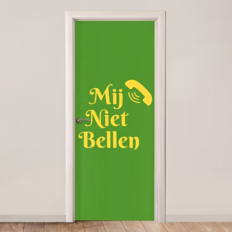 Deursticker - Mij niet bellen - Telefoon - Groen — 1