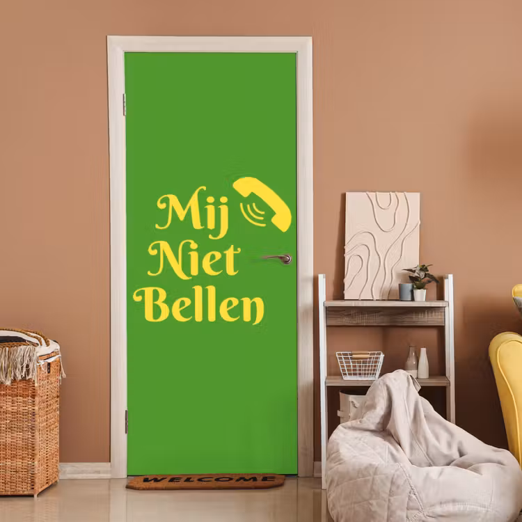 Deursticker - Mij niet bellen - Telefoon - Groen — 2