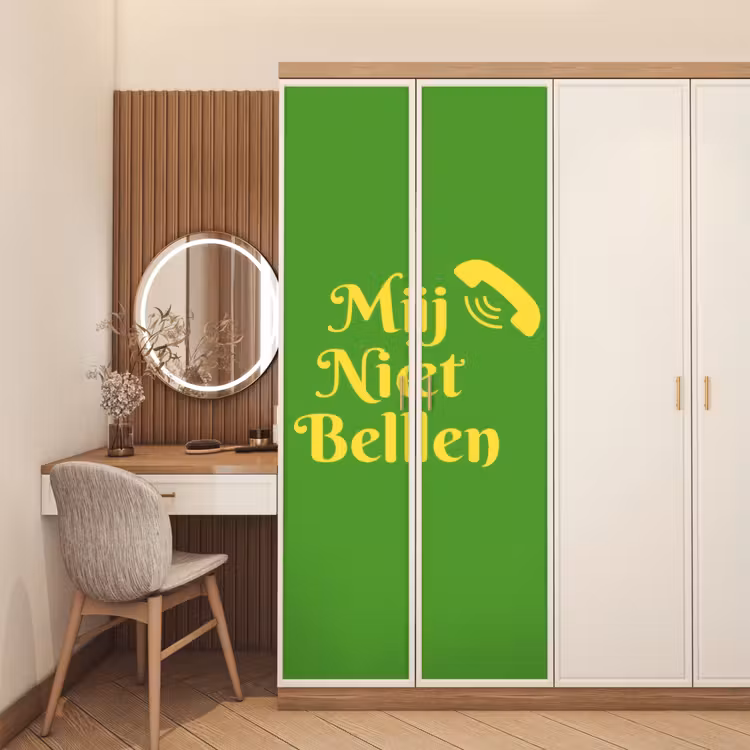 Deursticker - Mij niet bellen - Telefoon - Groen — 5