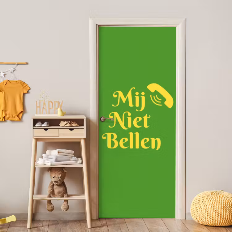 Deursticker - Mij niet bellen - Telefoon - Groen — 6