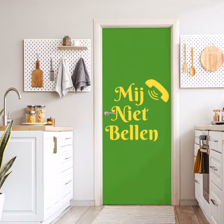 Deursticker - Mij niet bellen - Telefoon - Groen — 7