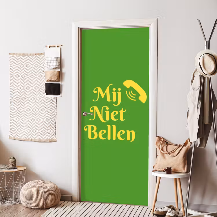 Deursticker - Mij niet bellen - Telefoon - Groen — 8