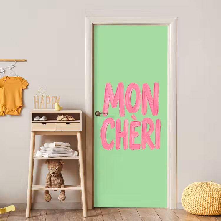 Deursticker - Mon cheri - Groen - Roze — 6