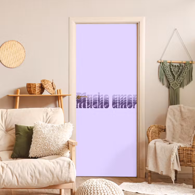 Deursticker - Mucho amor - Paars - Gelaagde letters — 4